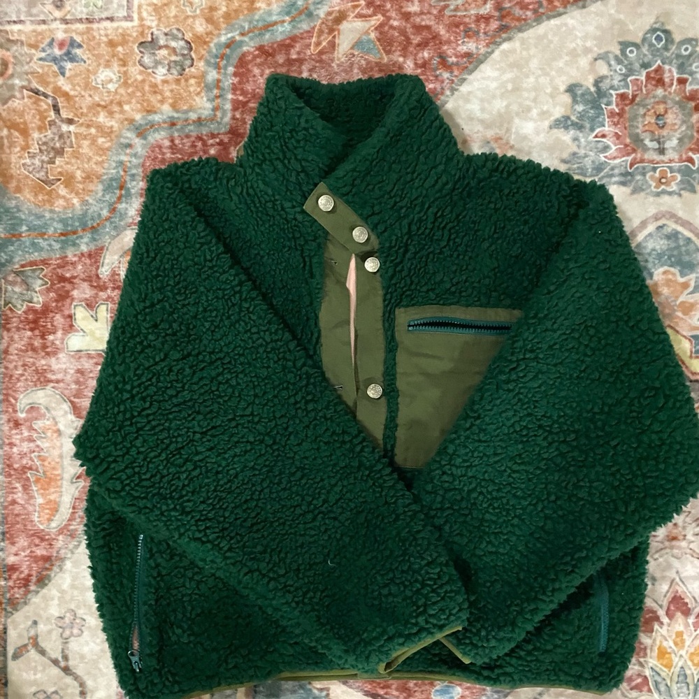 Sandy Liang Green Sherpa Fleece Jacket
